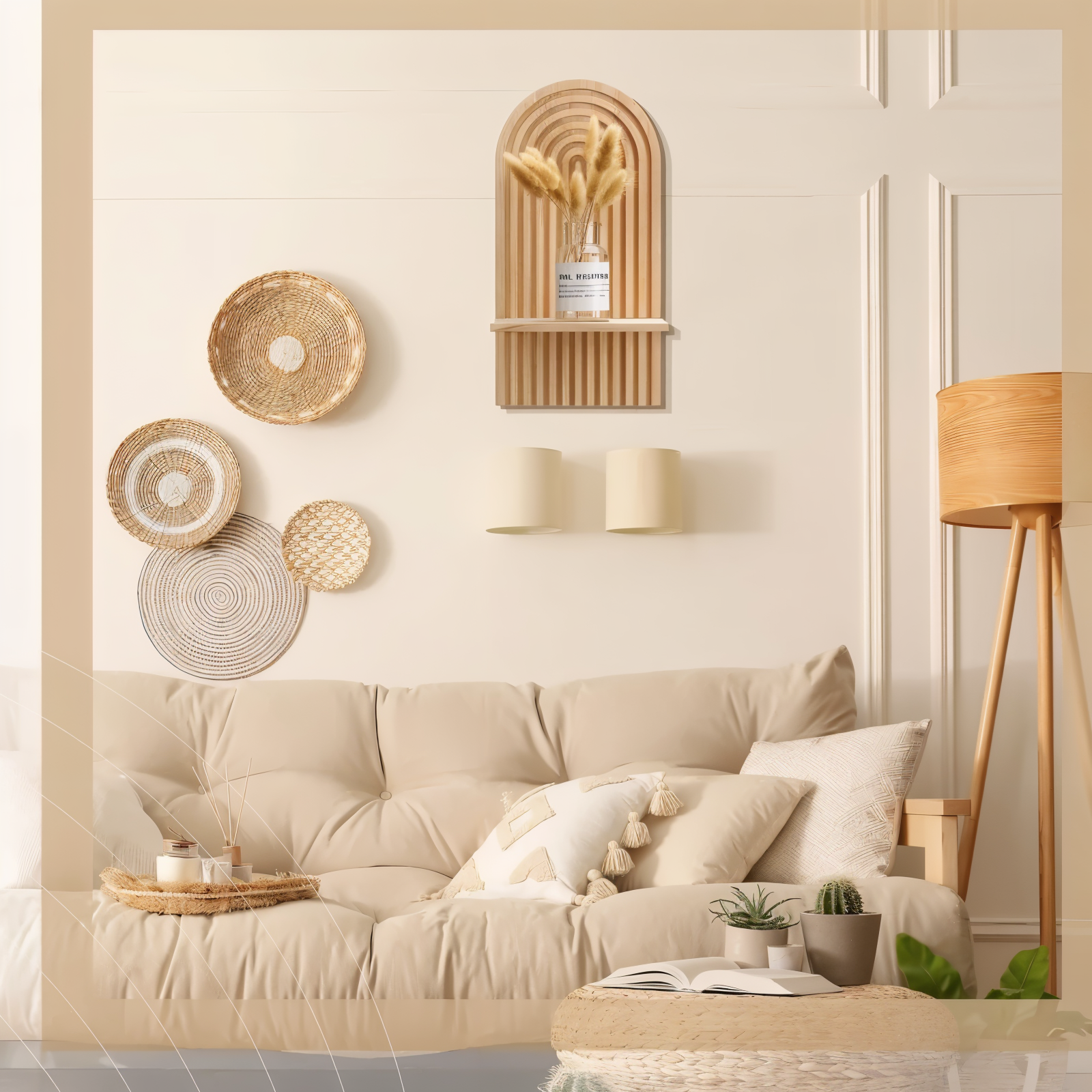 ArcLinea Étagère – Étagère en Bois Minimaliste Boho au Style Scandinave