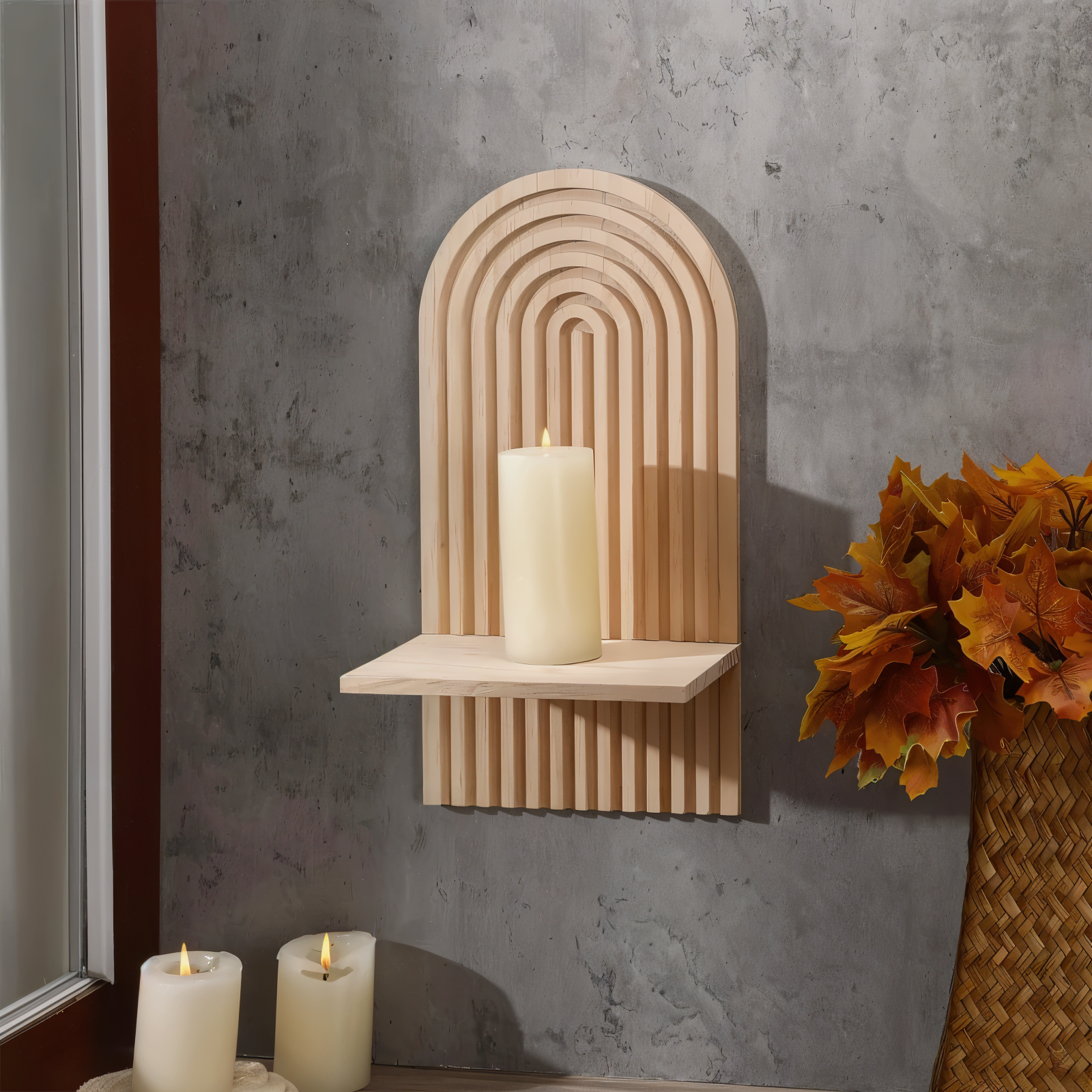 ArcLinea Étagère – Étagère en Bois Minimaliste Boho au Style Scandinave