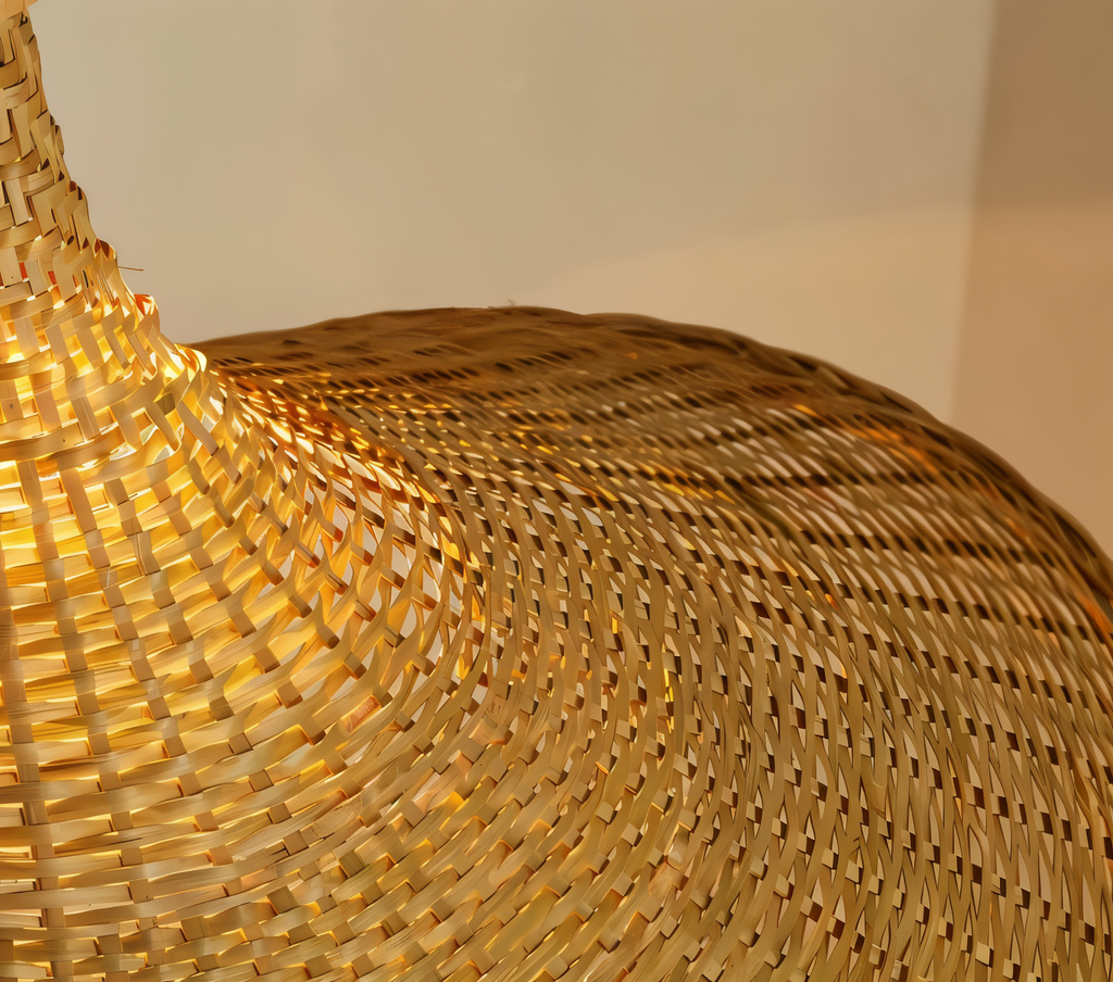 Suspension en bambou et rotin – lampe de plafond artisanale au design naturel