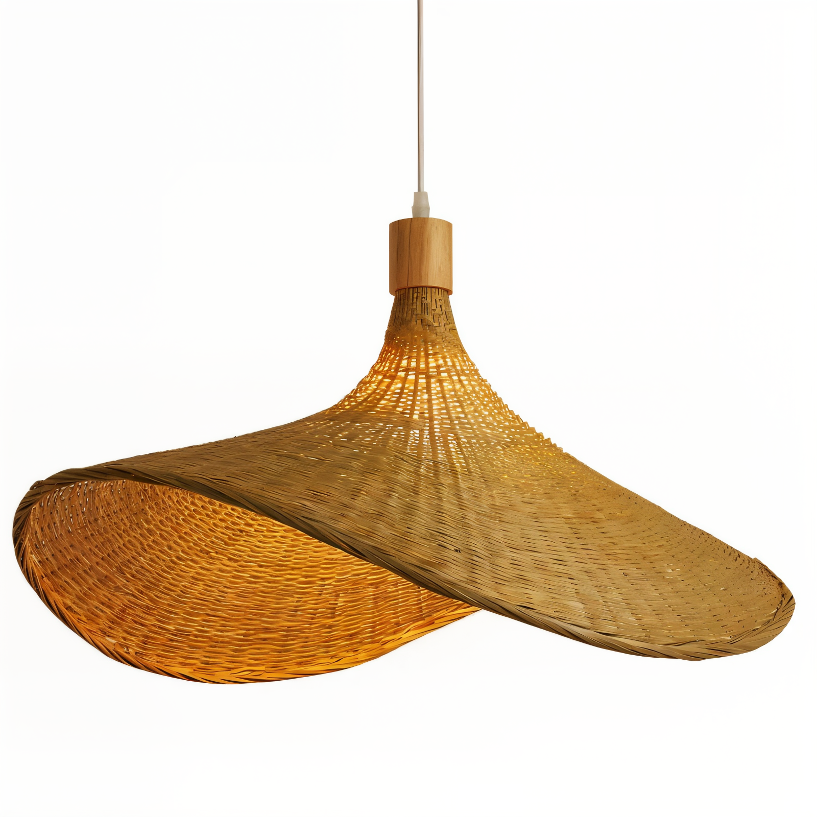Suspension en bambou et rotin – lampe de plafond artisanale au design naturel