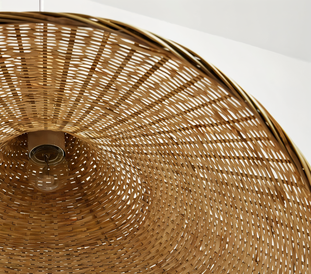 Suspension en bambou et rotin – lampe de plafond artisanale au design naturel