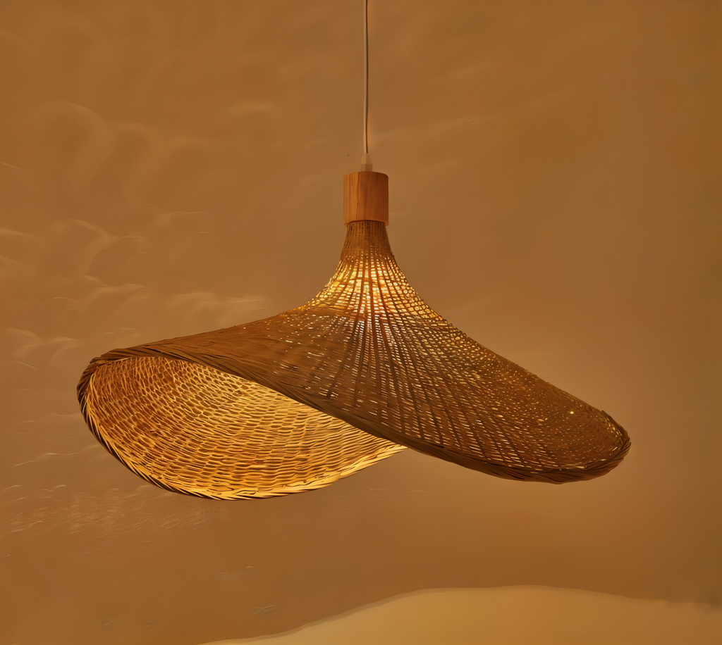 Suspension en bambou et rotin – lampe de plafond artisanale au design naturel