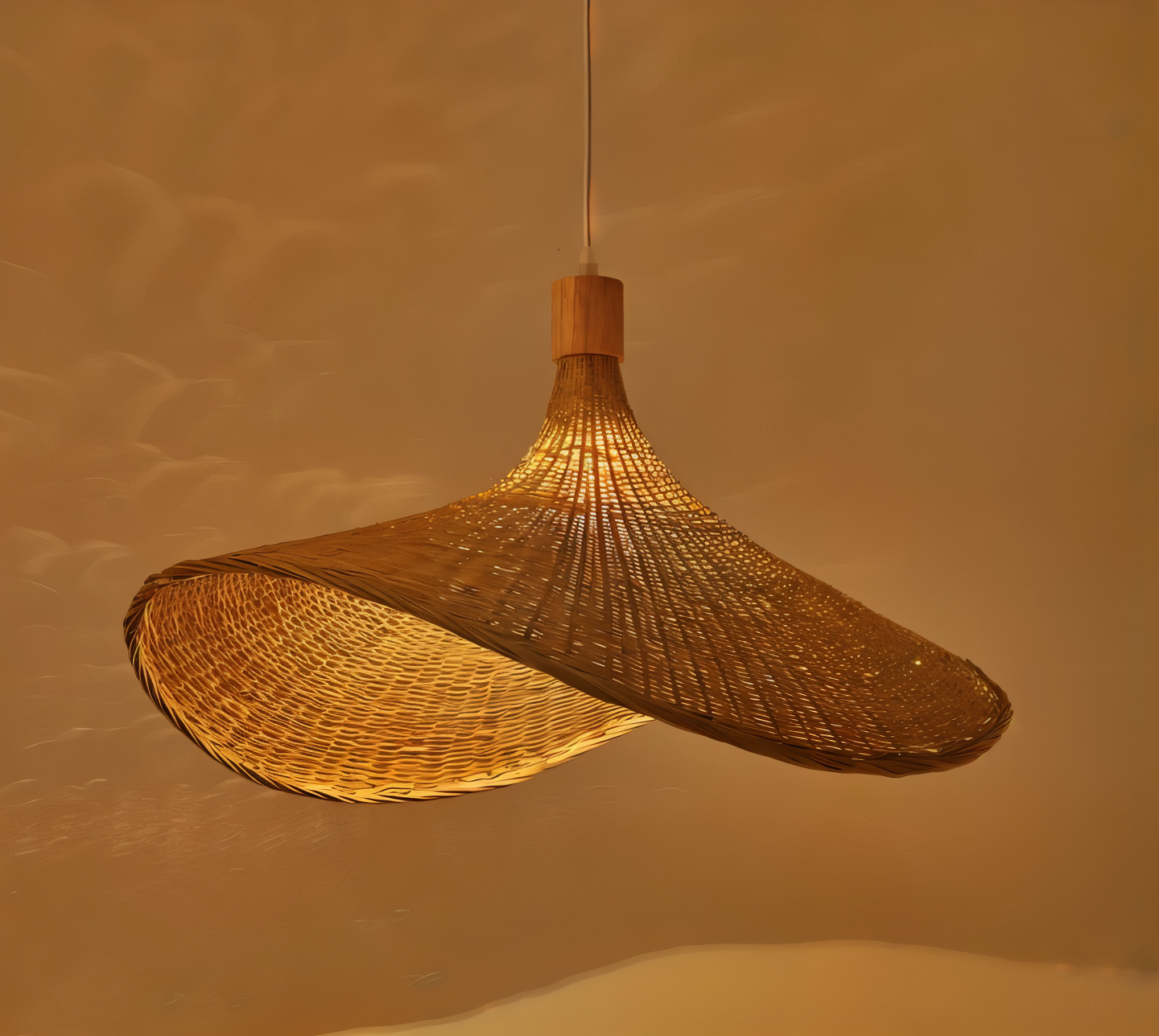 Suspension en bambou et rotin – lampe de plafond artisanale au design naturel