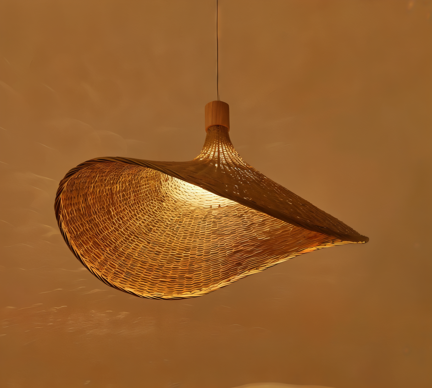 Suspension en bambou et rotin – lampe de plafond artisanale au design naturel