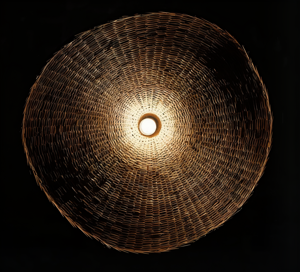 Suspension en bambou et rotin – lampe de plafond artisanale au design naturel