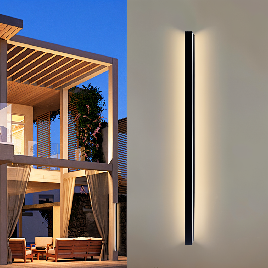 Linéra – Applique Murale Linéaire en Design Noir/Blanc pour Intérieur & Extérieur (IP65)