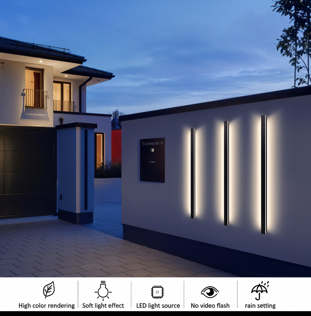Linéra – Applique Murale Linéaire en Design Noir/Blanc pour Intérieur & Extérieur (IP65)