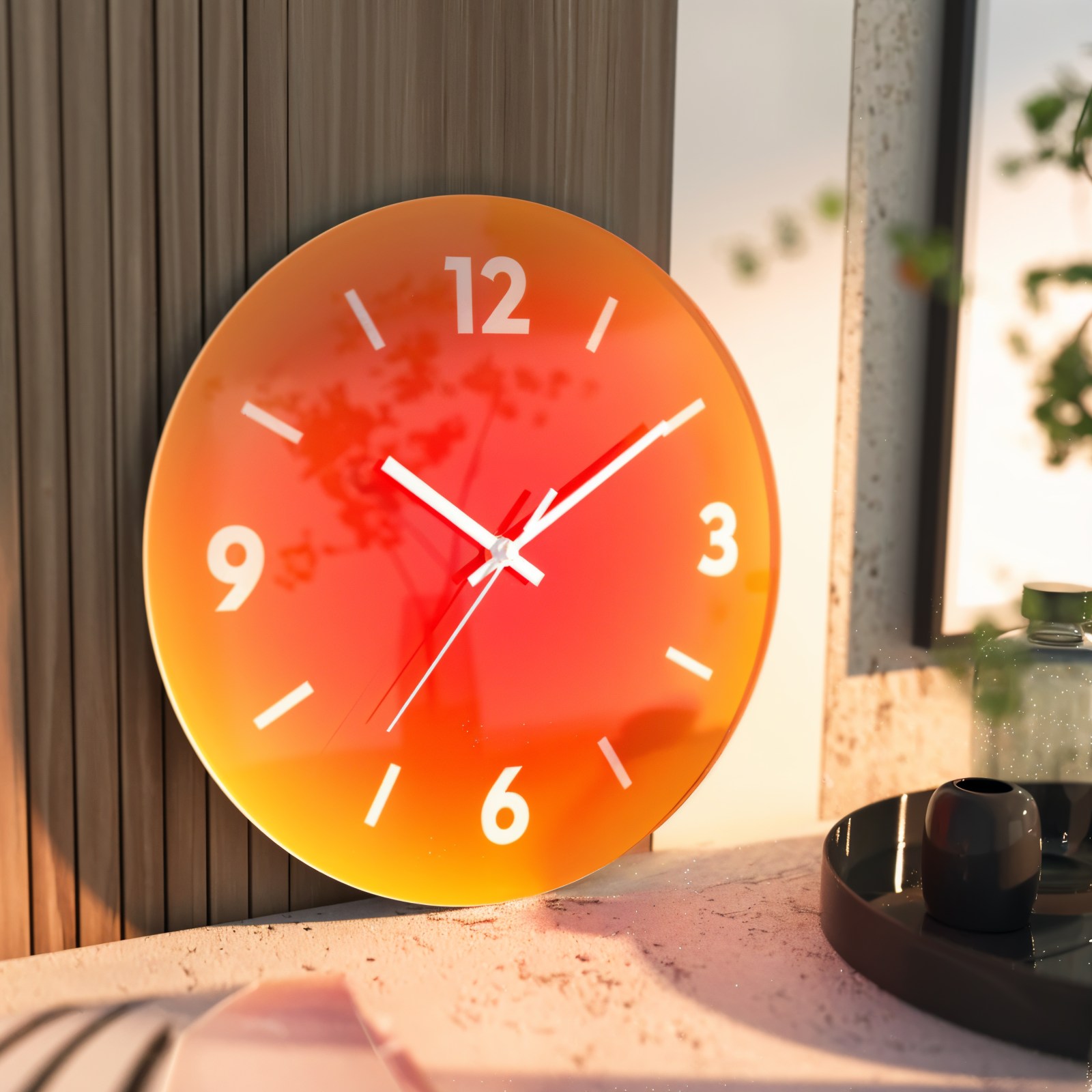 Horloge murale colorée en verre – design silencieux sans tic-tac