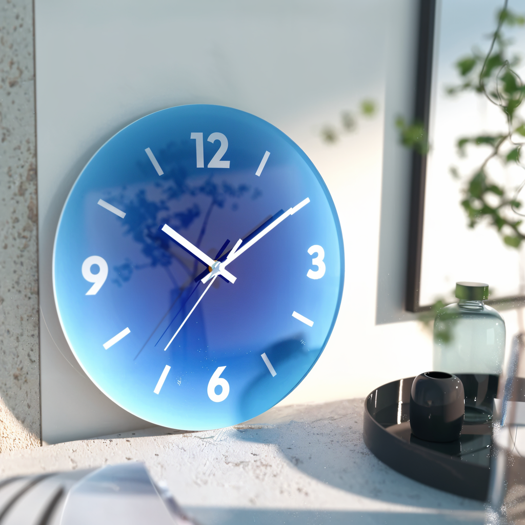 Horloge murale colorée en verre – design silencieux sans tic-tac