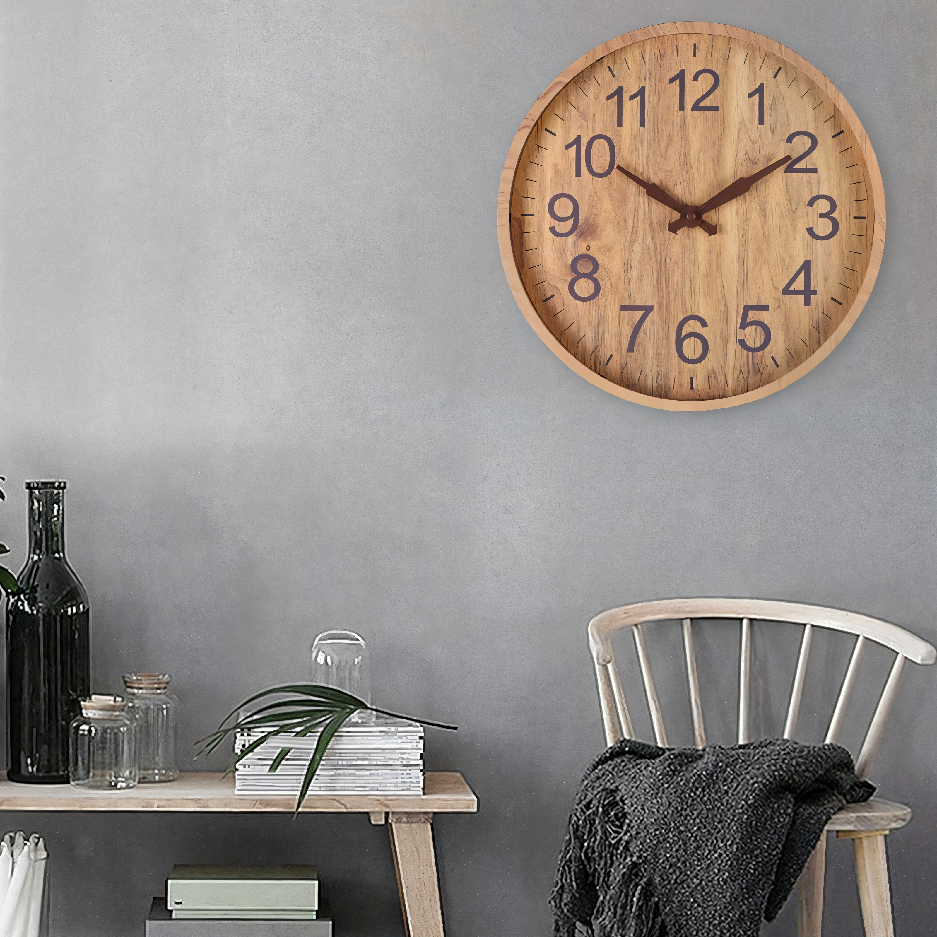 Horloge TimberTime – Horloge ronde esthétique en bois