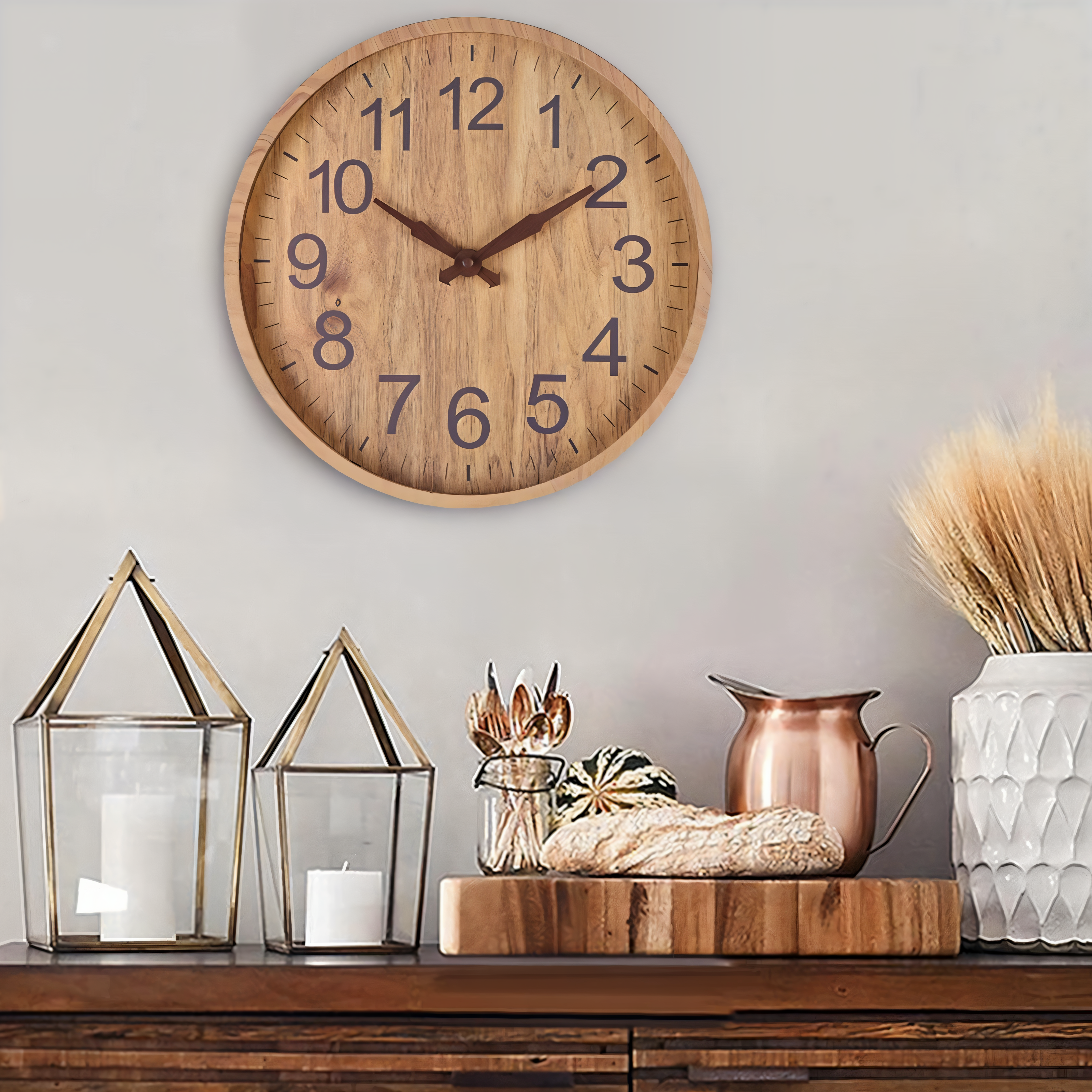 Horloge TimberTime – Horloge ronde esthétique en bois