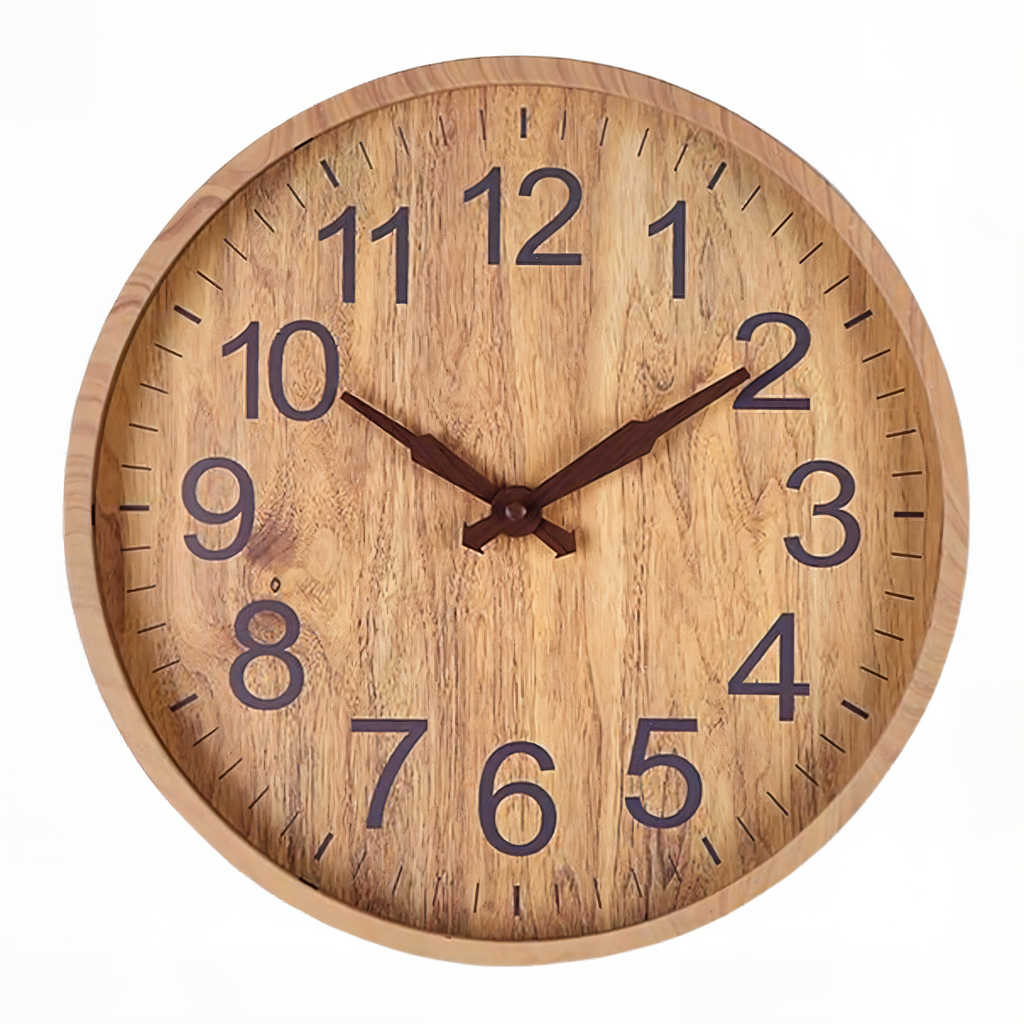 Horloge TimberTime – Horloge ronde esthétique en bois