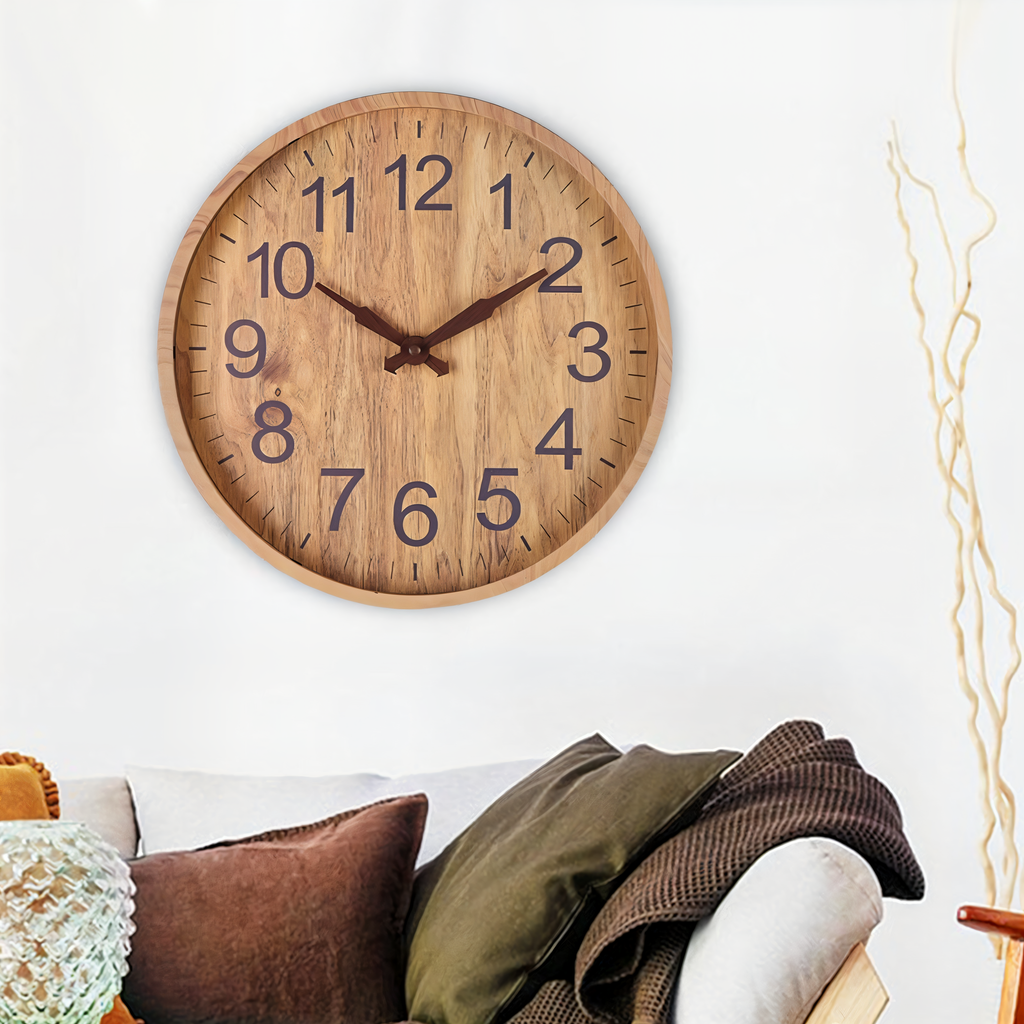Horloge TimberTime – Horloge ronde esthétique en bois