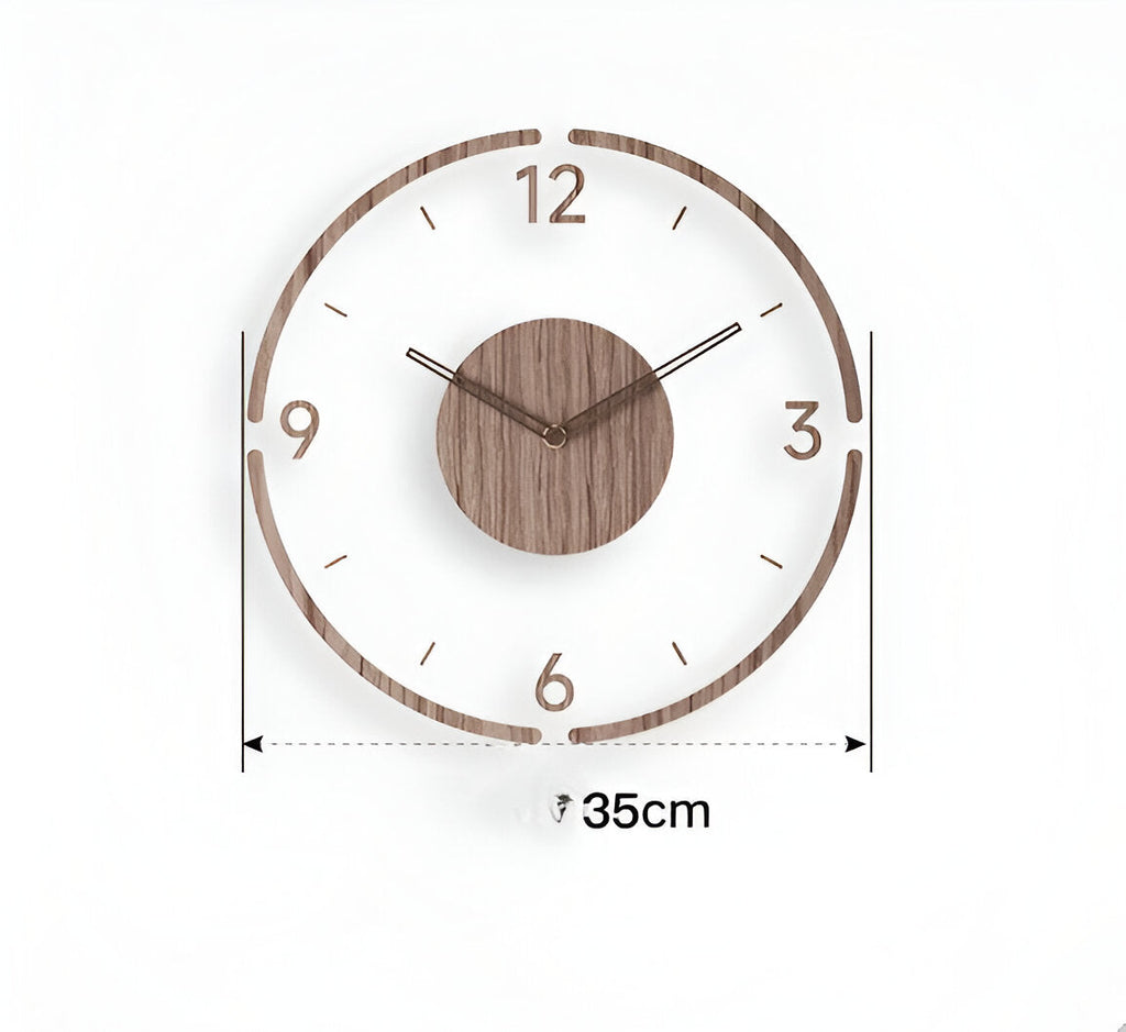 SilentView – Horloge Murale Transparente en Acrylique et Bois