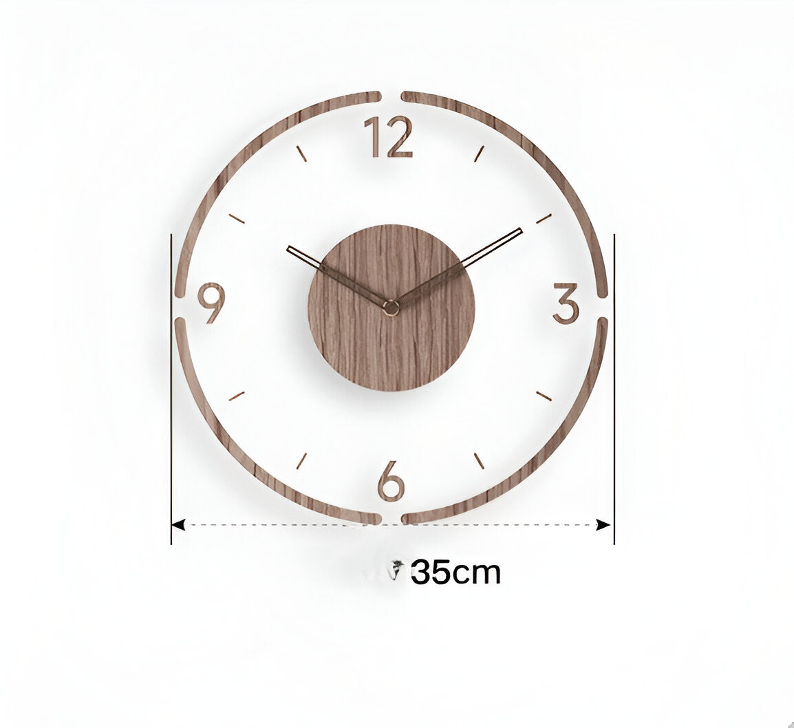 SilentView – Horloge Murale Transparente en Acrylique et Bois
