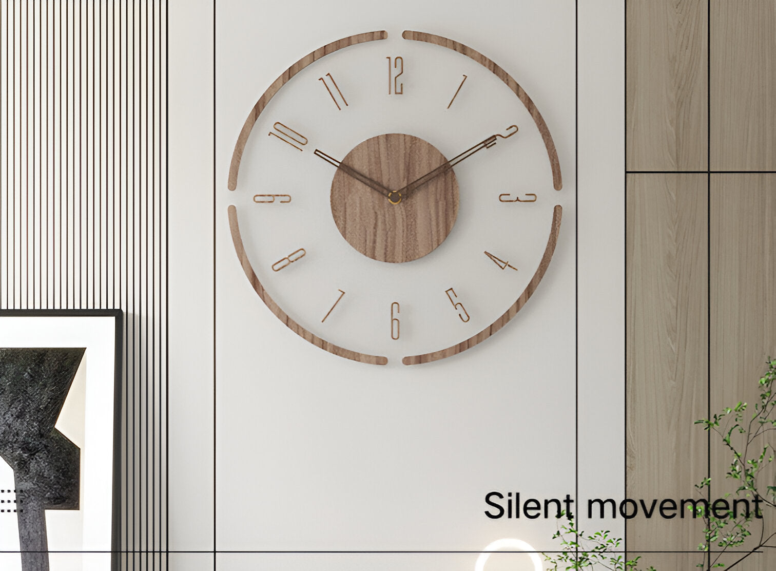 SilentView – Horloge Murale Transparente en Acrylique et Bois