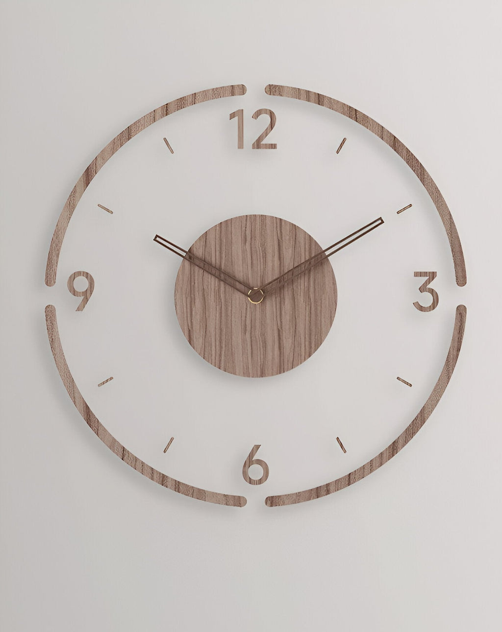 SilentView – Horloge Murale Transparente en Acrylique et Bois