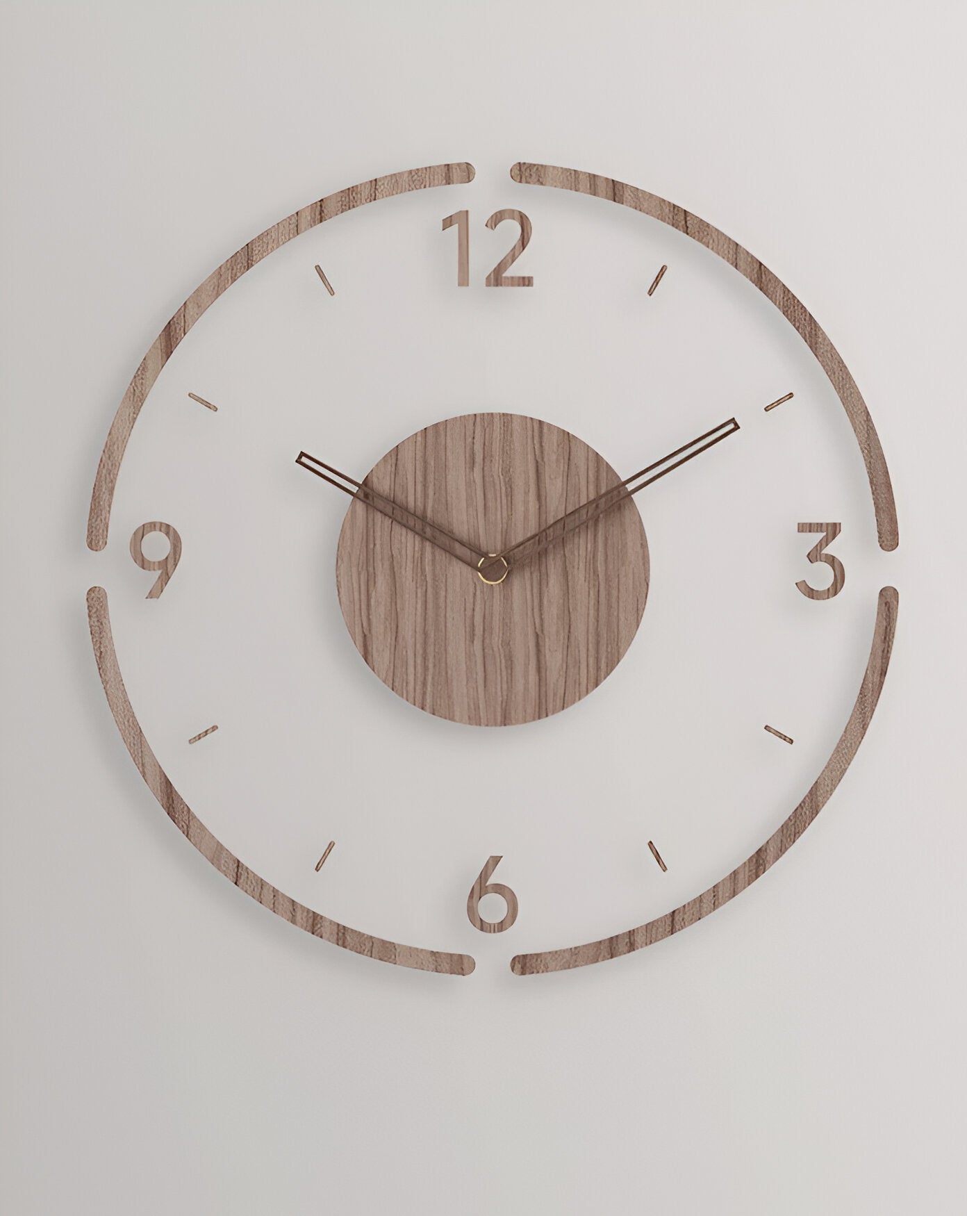 SilentView – Horloge Murale Transparente en Acrylique et Bois