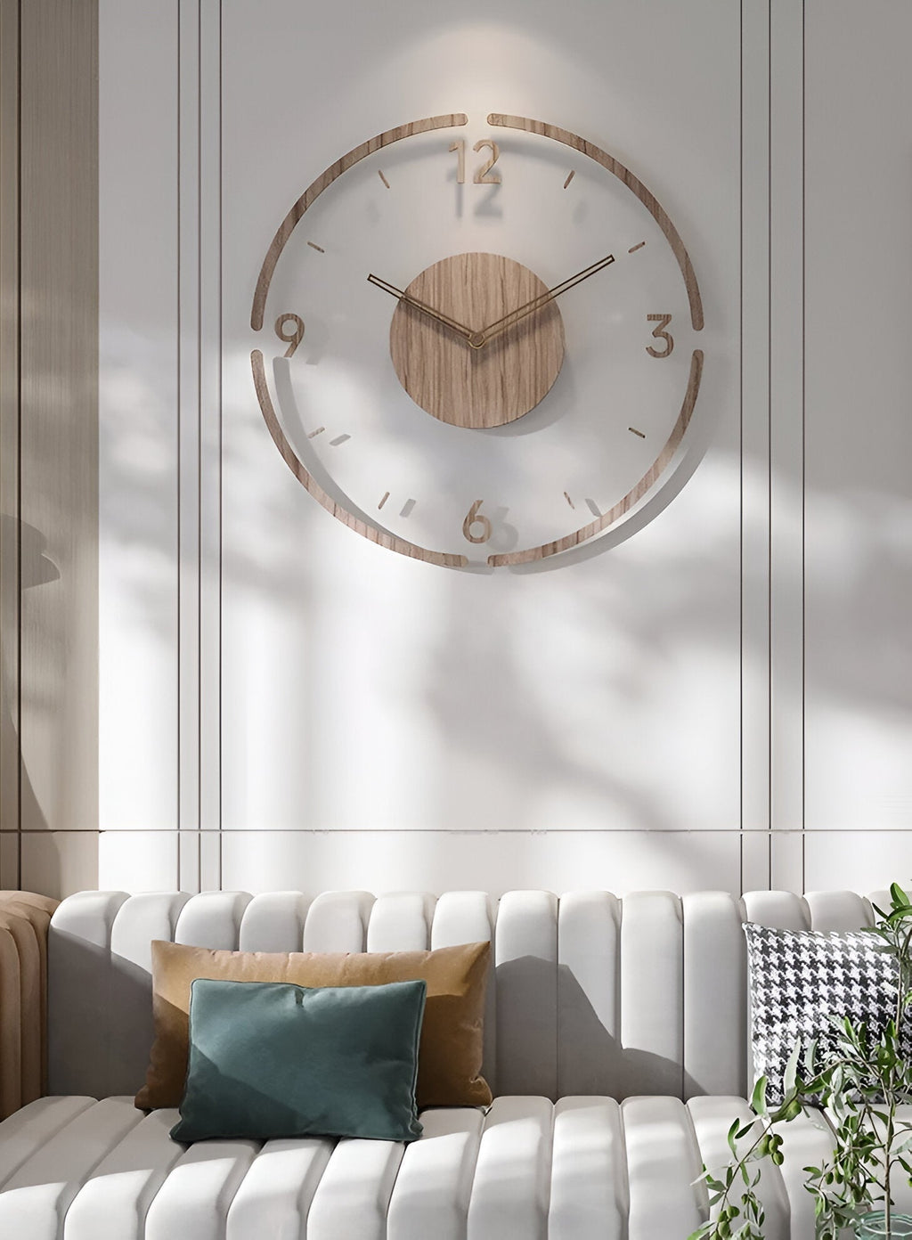 Horloge en bois avec de grands chiffres – design silencieux de style scandinave