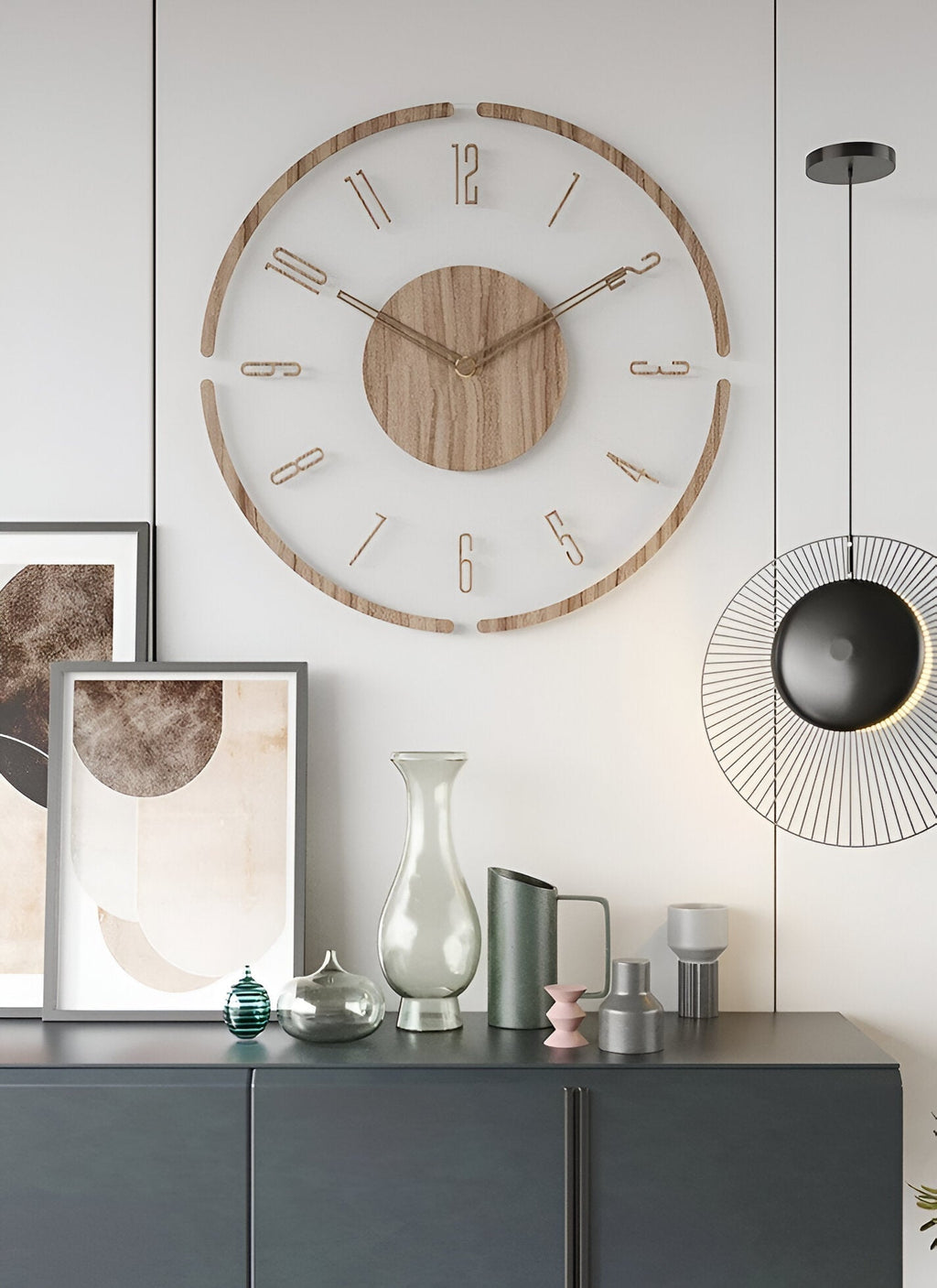 SilentView – Horloge Murale Transparente en Acrylique et Bois
