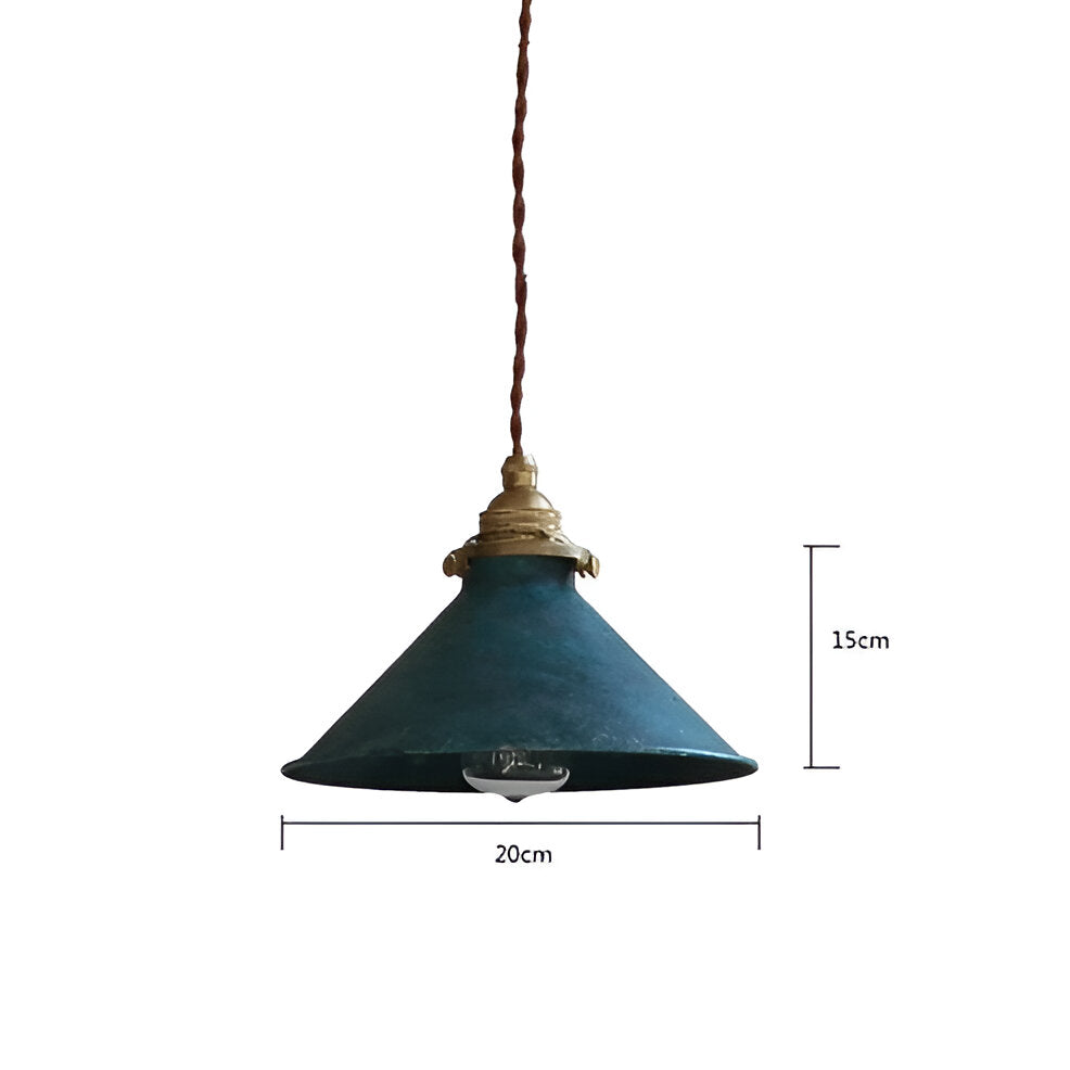 Lampe suspendue industrielle en métal – lampe de plafond vintage conique