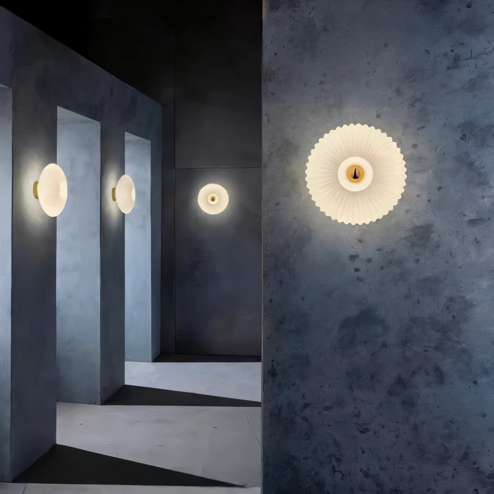 Applique murale en verre ondulé – design Bauhaus nordique avec LED