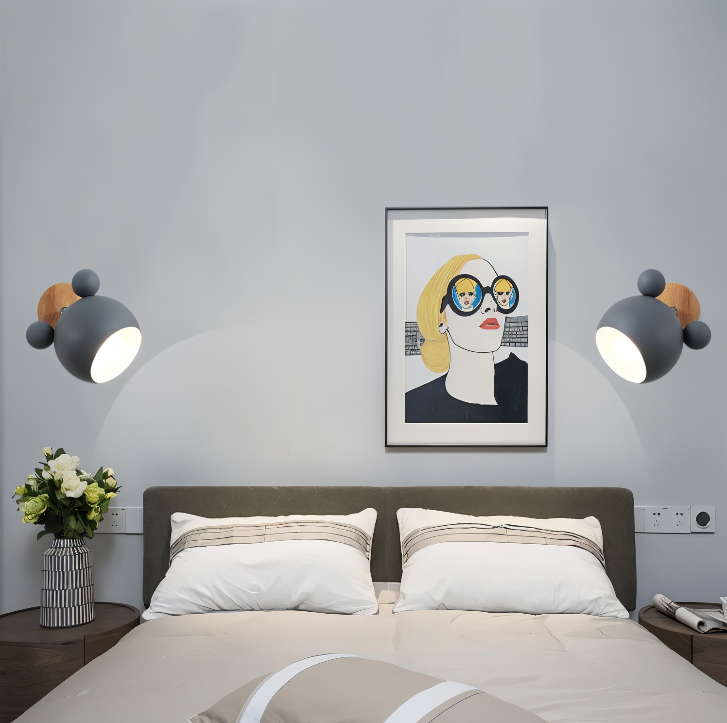 Mirello – Applique Murale Pivotante en Couleurs Macaron pour Chambre d'Enfant