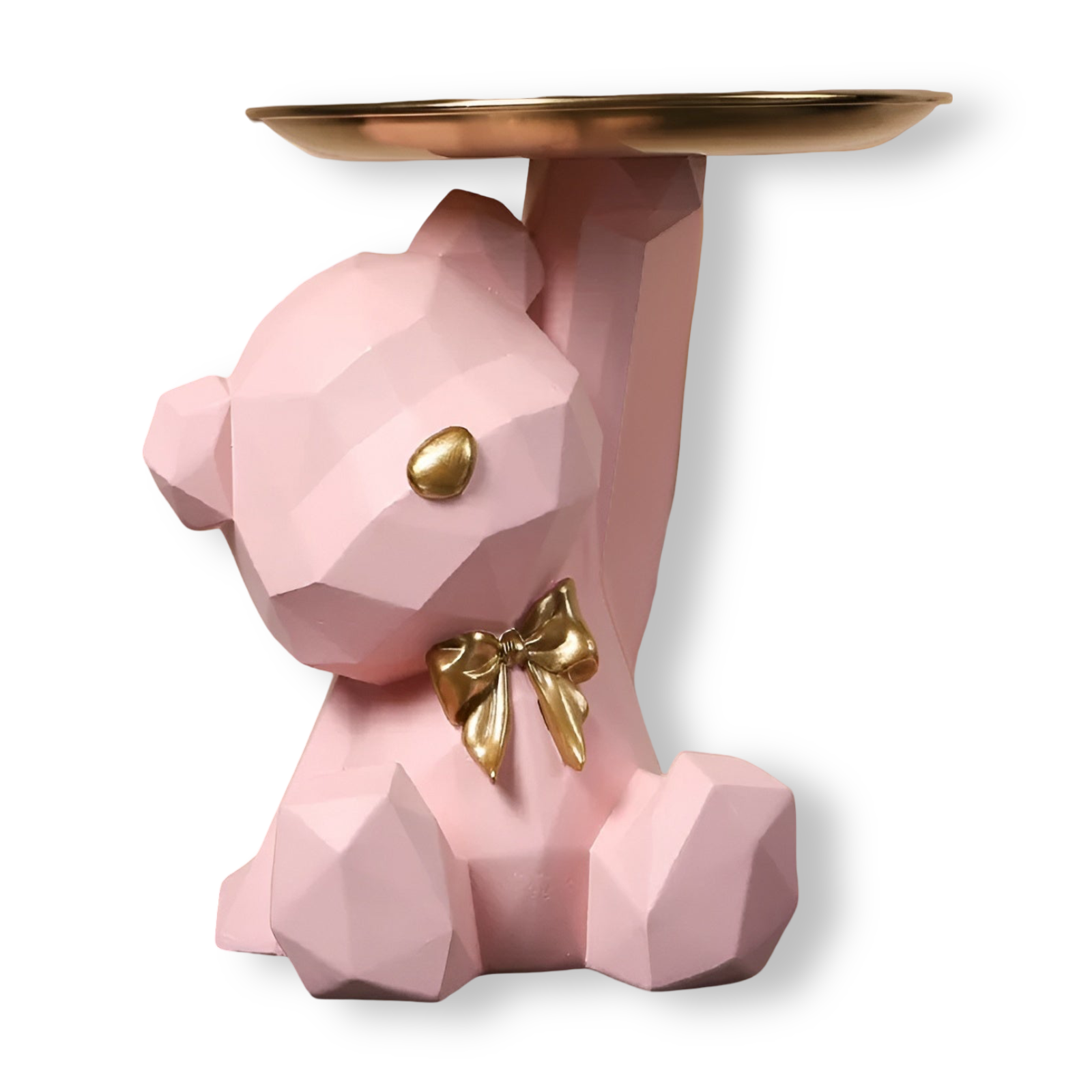 Plateau de Service Figurine Ours Géométrique en Résine