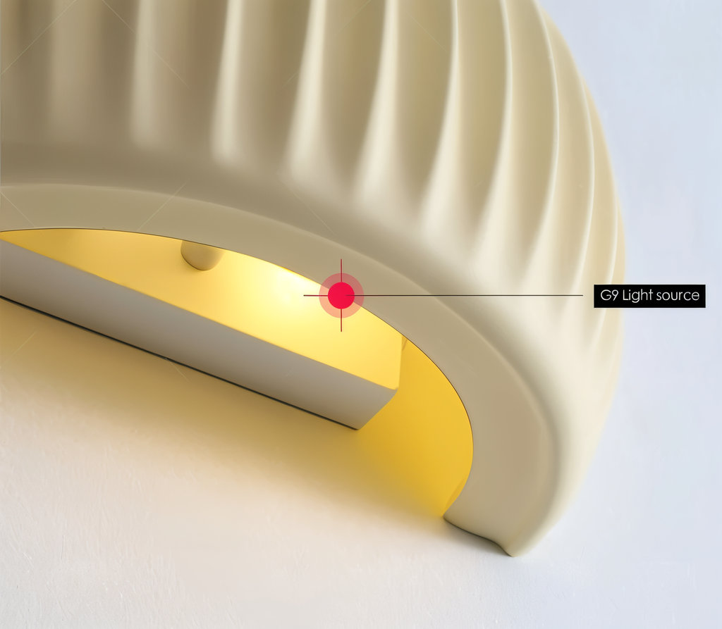 ColoraRib – Applique Murale Verte Rayée en Résine avec Design Macaron & LED Nordique