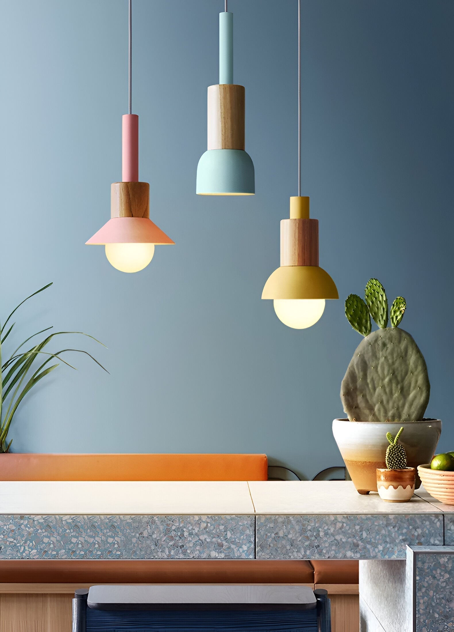 Lampe suspendue colorée au style nordique – design macaron avec lumière douce