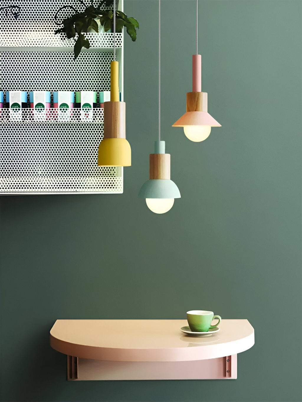 Lampe suspendue colorée au style nordique – design macaron avec lumière douce
