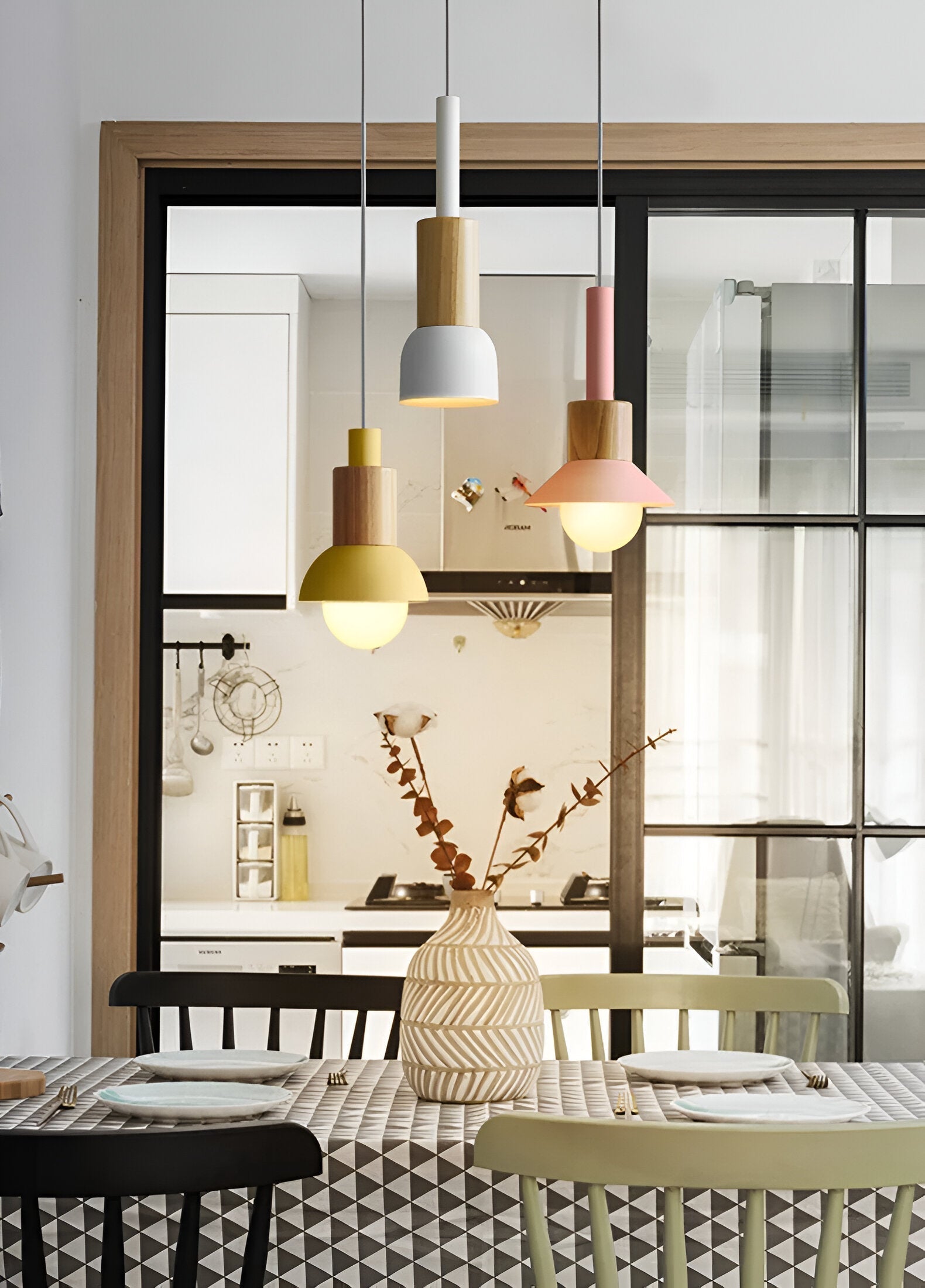 Lampe suspendue colorée au style nordique – design macaron avec lumière douce