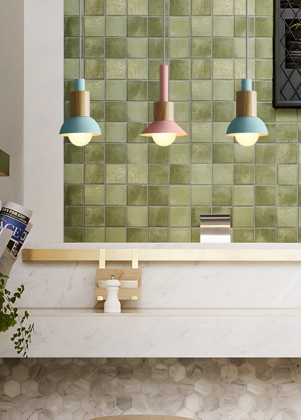 Lampe suspendue colorée au style nordique – design macaron avec lumière douce