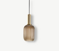 HuedRibbad Suspension - Lustre Rayé en Verre Vintage