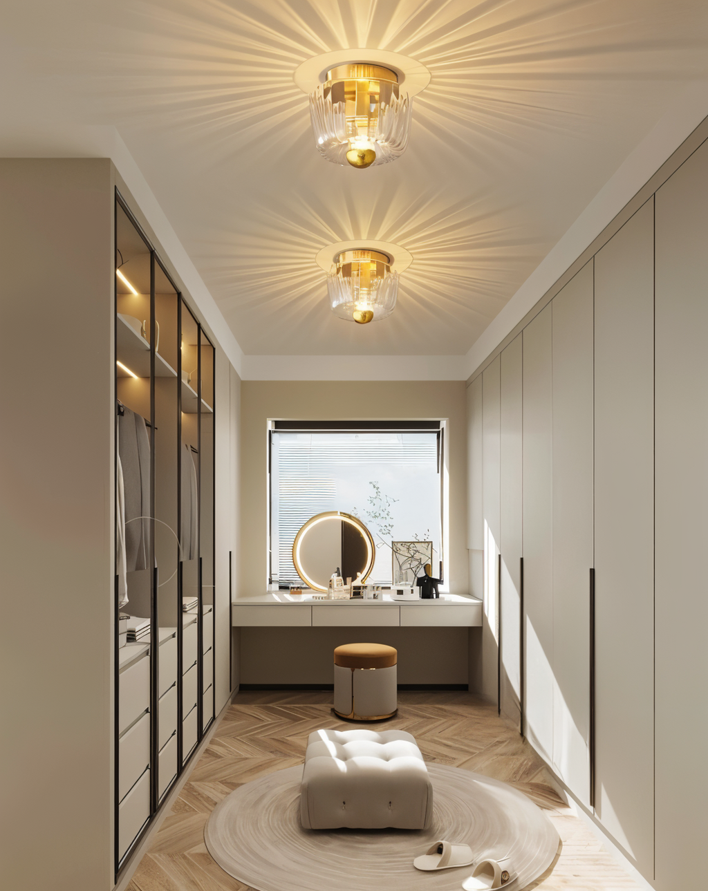 Applique murale en verre strié – Design Bauhaus avec lumière élégante