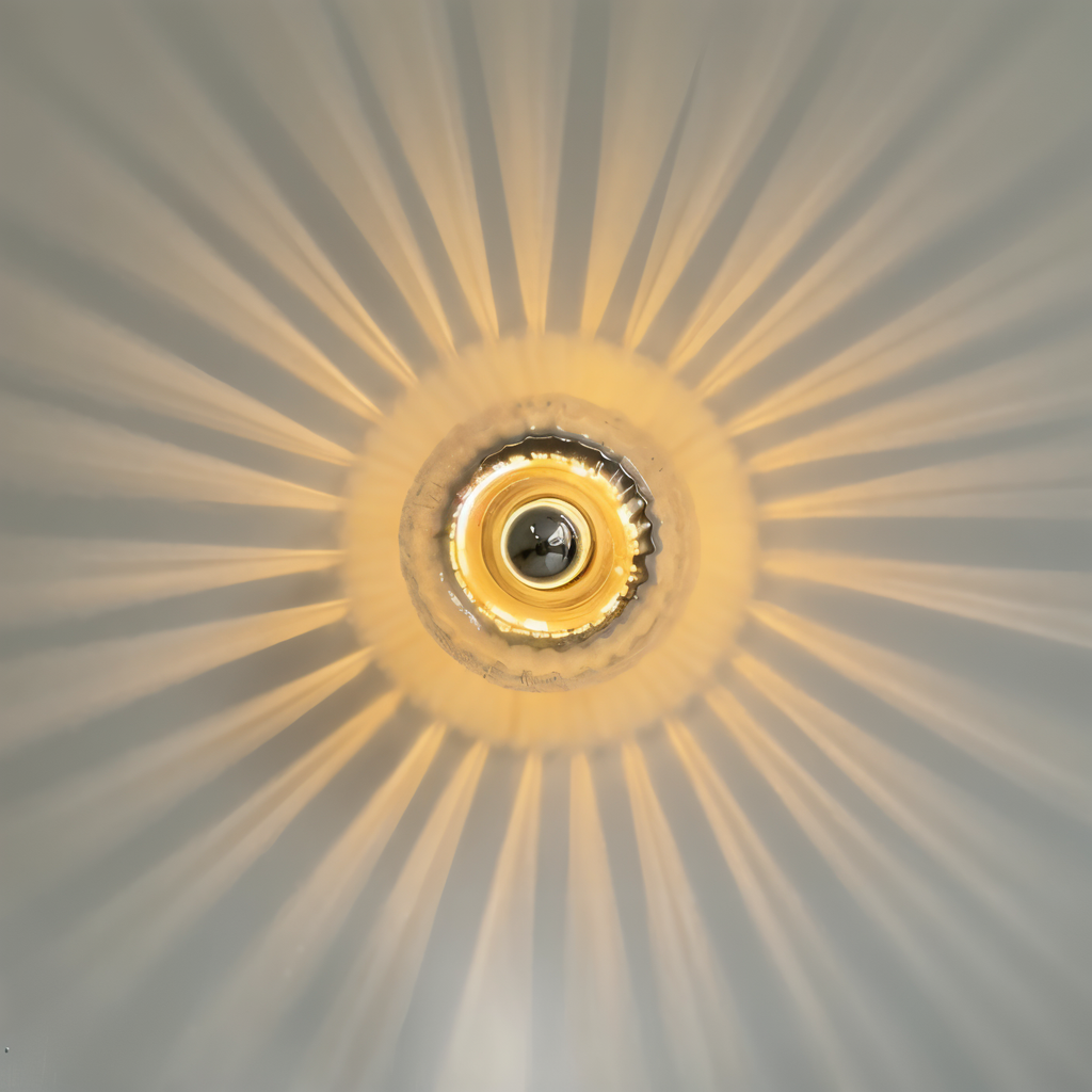 Applique murale en verre strié – Design Bauhaus avec lumière élégante