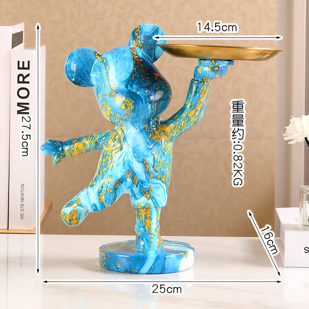 Luxe Bear - Figurine et Organisateur Multifonctionnel Fait Main en Résine