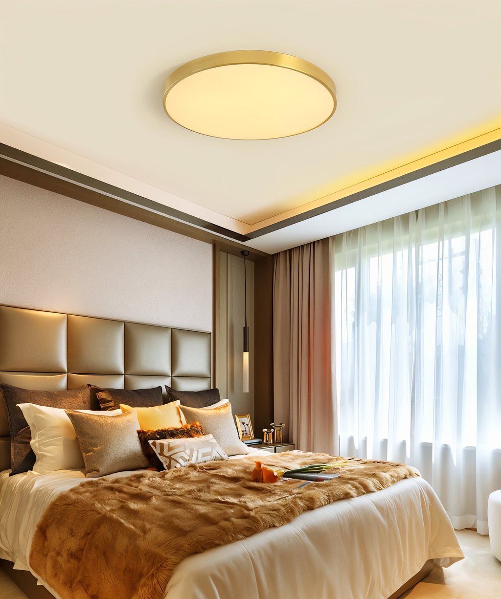 Lampe de plafond LED ronde en style macaron – lampe de plafond moderne