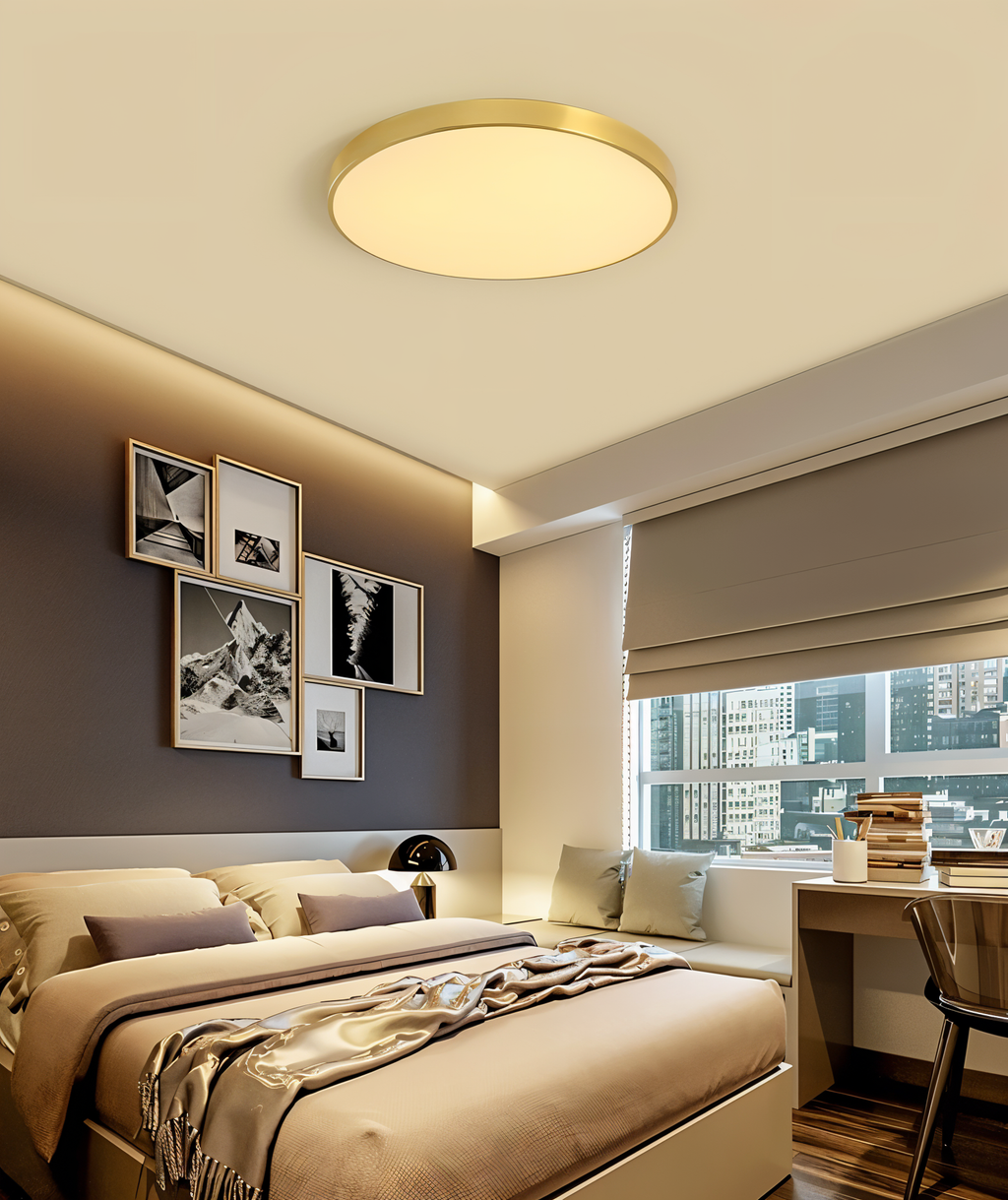 Lampe de plafond LED ronde en style macaron – lampe de plafond moderne
