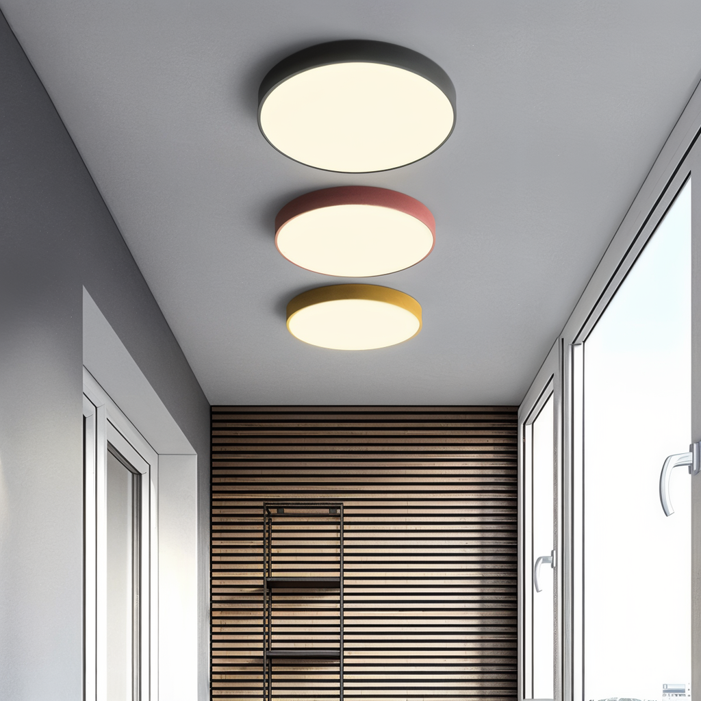 Lampe de plafond LED ronde en style macaron – lampe de plafond moderne