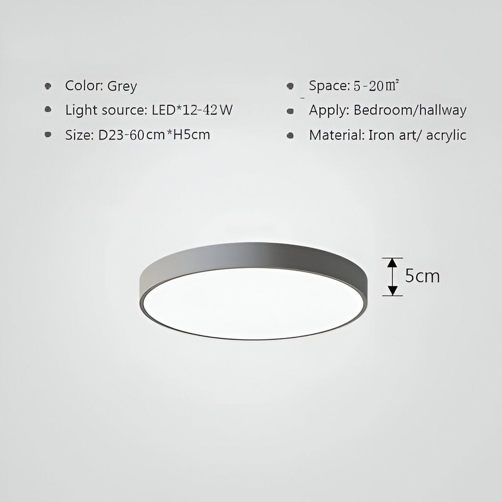 Lampe de plafond LED ronde en style macaron – lampe de plafond moderne