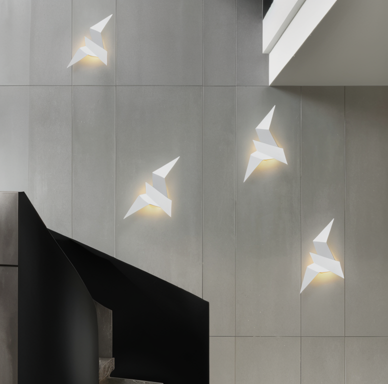 Applique murale japonaise avec design d'oiseau en origami – applique murale moderne