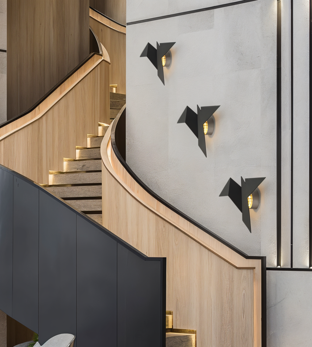 Applique murale japonaise avec design d'oiseau en origami – applique murale moderne