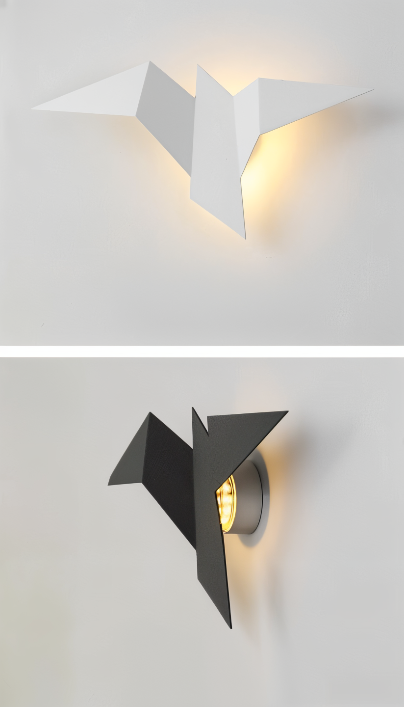 Applique murale japonaise avec design d'oiseau en origami – applique murale moderne