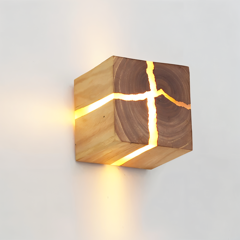 Cravion – Applique Murale en Bois Artisanale avec Design Artistique Craquelé