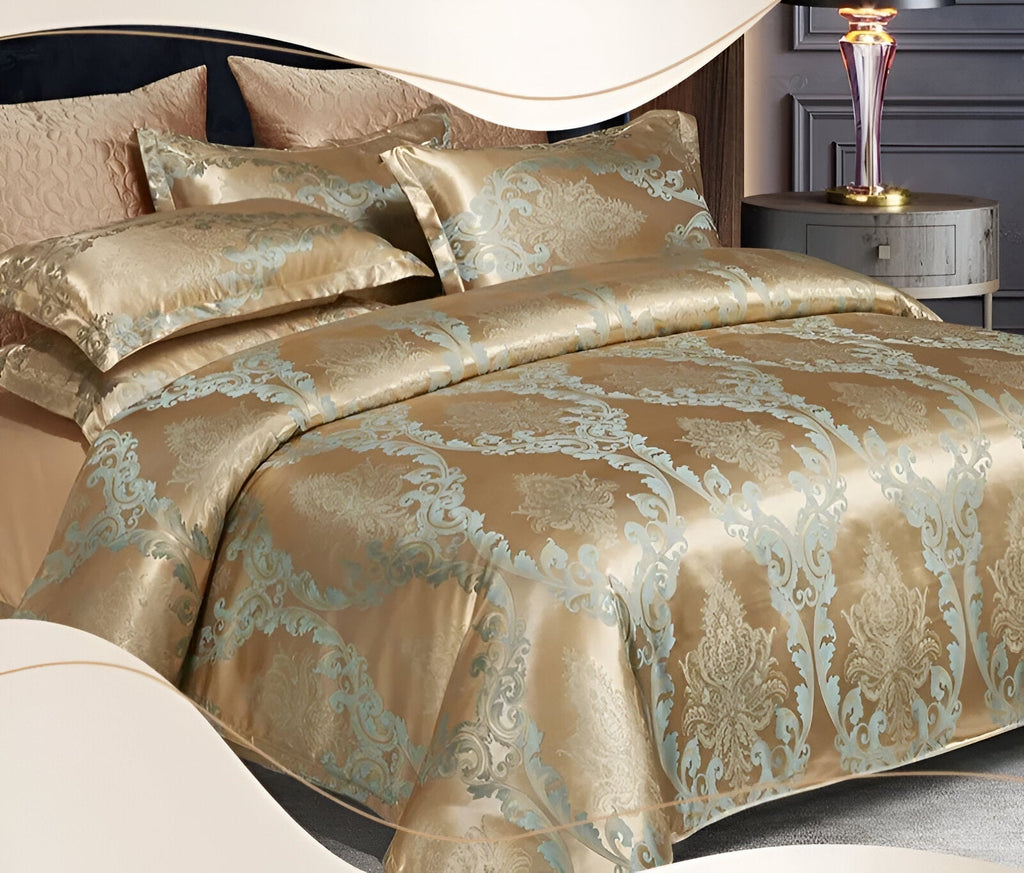 Couette Satin Splendor - Housse de Couette Satin - Linge de Lit Jacquard Premium - Ensemble de Linge de Lit Européen