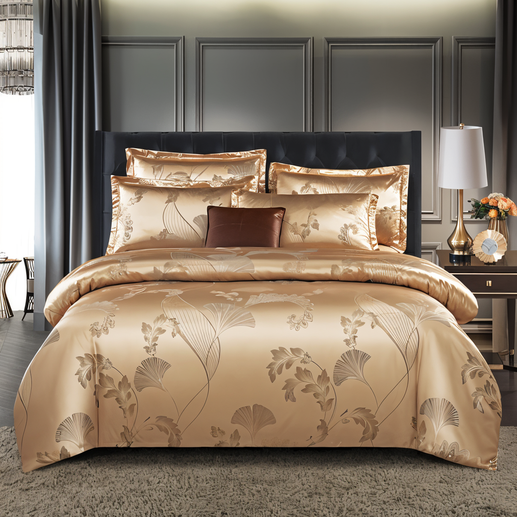 Couette Satin Splendor - Housse de Couette Satin - Linge de Lit Jacquard Premium - Ensemble de Linge de Lit Européen