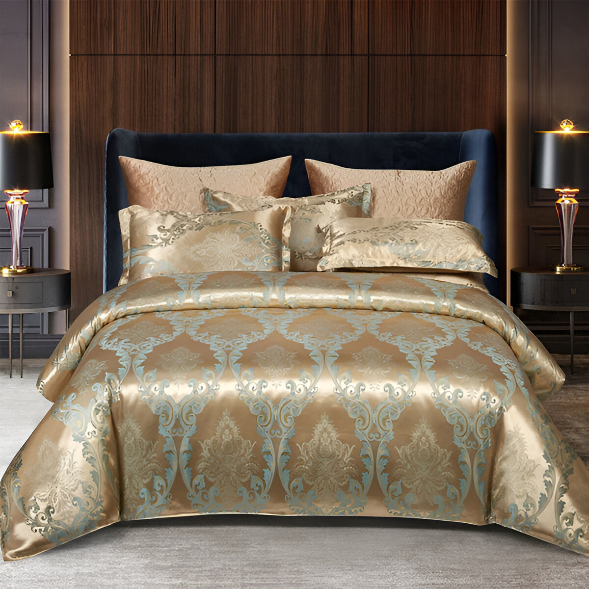 Couette Satin Splendor - Housse de Couette Satin - Linge de Lit Jacquard Premium - Ensemble de Linge de Lit Européen