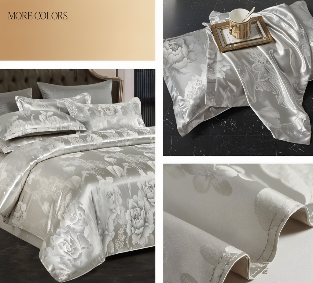 Couette Satin Splendor - Housse de Couette Satin - Linge de Lit Jacquard Premium - Ensemble de Linge de Lit Européen
