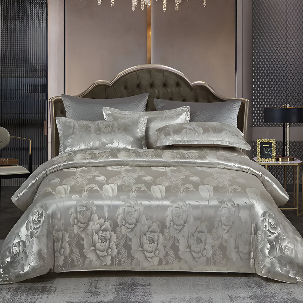 Couette Satin Splendor - Housse de Couette Satin - Linge de Lit Jacquard Premium - Ensemble de Linge de Lit Européen